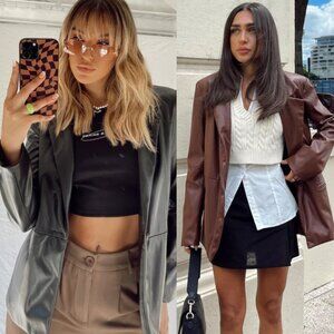 2 FOR 1! Princess Polly Morrison Faux Leather Blazers M/L